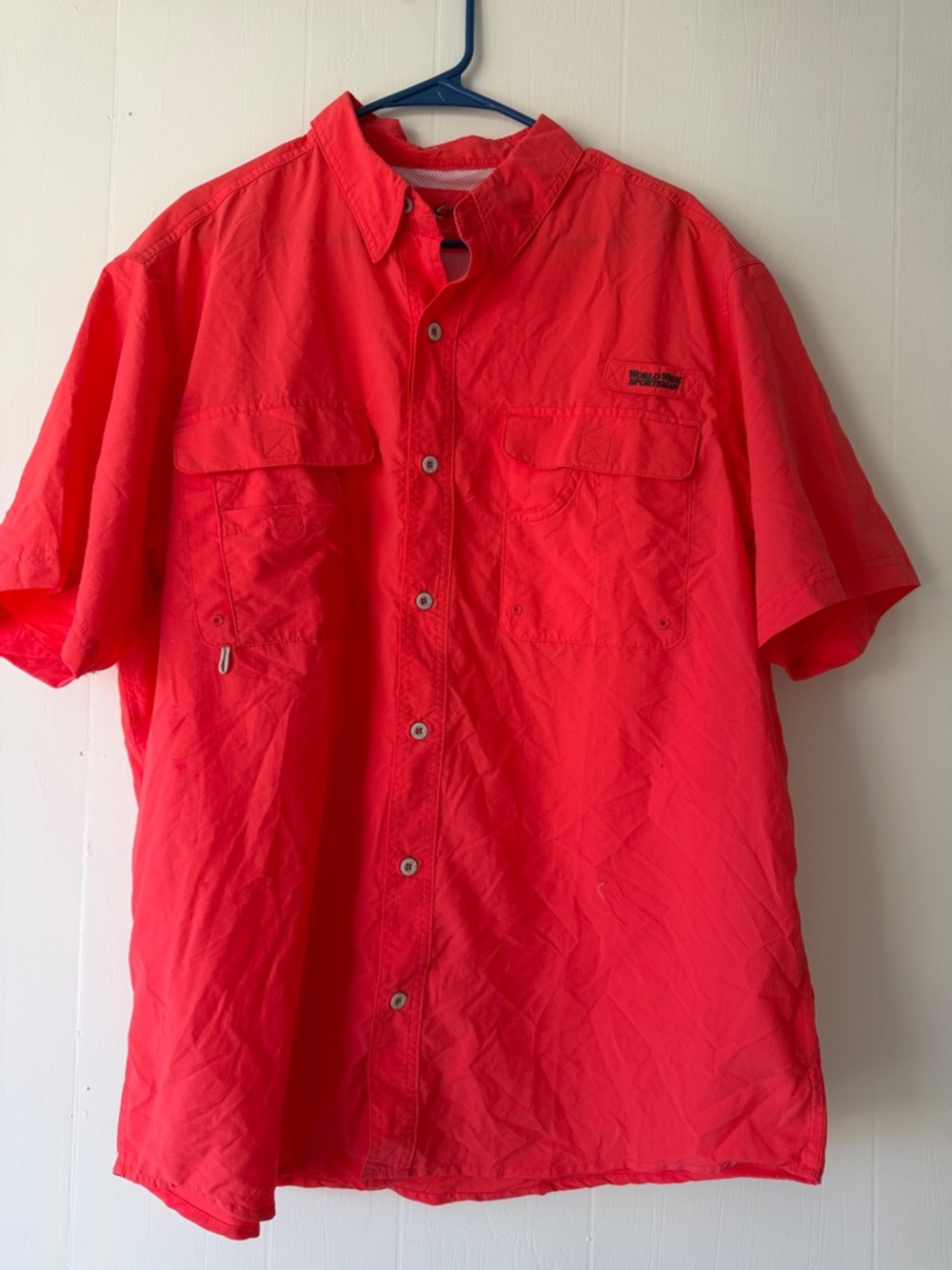 Bass Pro Shops Men's Short-Sleeve Button-Down Shirt - Bright Red
